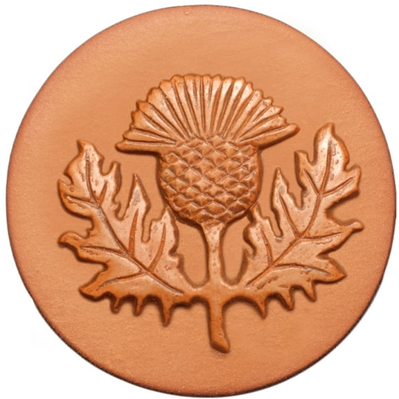 RYCRAFT 2" Round Cookie Stamp with Handle & Recipe Booklet--Scottish Thistle
