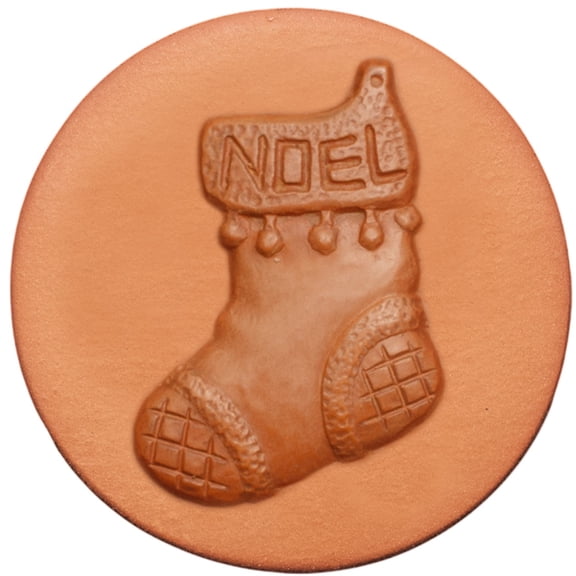 RYCRAFT 2" Round Cookie Stamp with Handle & Recipe Booklet--Stocking