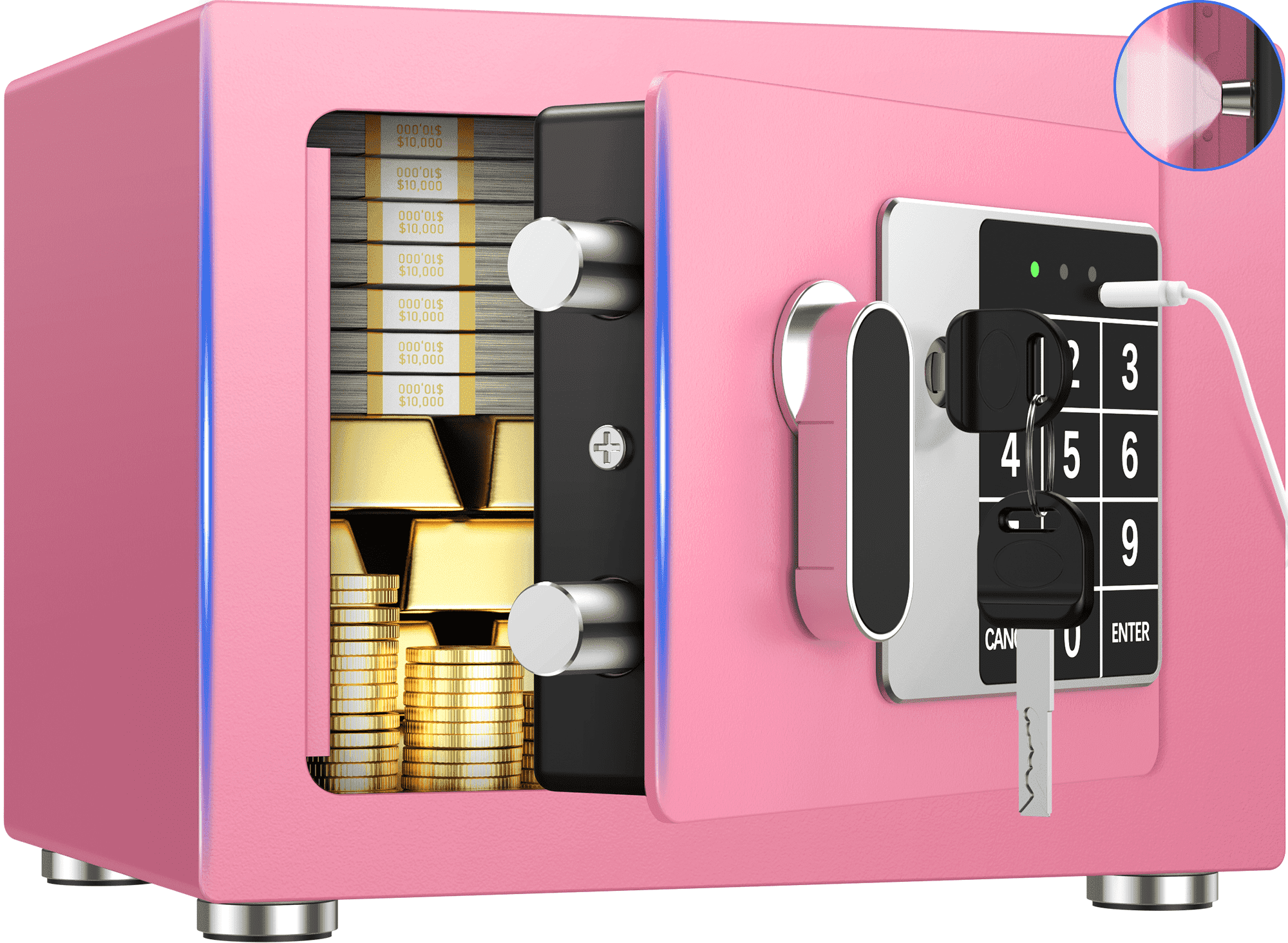 RYCUZO 0.25 Feet Cubic Safe Box, Money Lock Safes with Digital Keypad ...