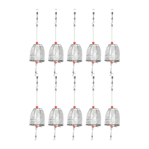 RYDCOT 10 Pcs Carp Fishing Bait Trap Cage, Bulk Stainless Steel Feeder Basket Holder Coarse Lure Trap,fish Carp Fishing Accessories