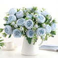 thumbnail image 1 of RYDCOT 1Pcs Artificial Rose Flower Dusty Rose Flowers Silk Flowers with Long Stem, Silk Roses Bouquet for Wedding Bridal Shower Party Home Decoration, 1 of 5