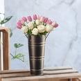 thumbnail image 1 of RYDCOT 1Pcs Galvanized Metal Vases for Flowers, Farmhouse Decorative Tall Flower Bucket with Handles, Rustic French Tin Planter Buckets for Wedding Decor, 1 of 6