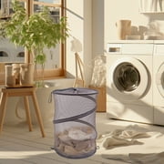 RYDCOT 1Pcs Handy Laundry Collapsible Mesh Pop Up Hamper with Wide Opening and Side Pocket - Breathable, Sturdy, Foldable, and Space-Saving Design for Clothes and Storage