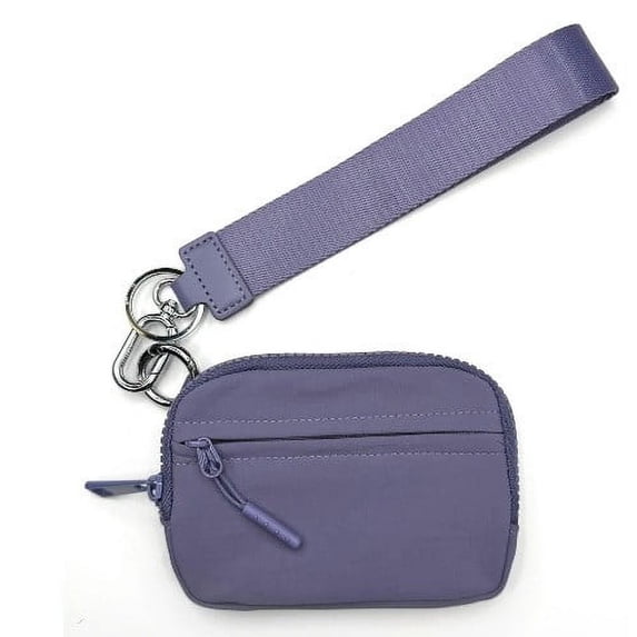 RYDCOT 1Pcs Nylon Wristlet Wallets, Dual Pouch Keychain Wristlet Wallet, Small Wallet with Coin Pouch,ID Window for Travel