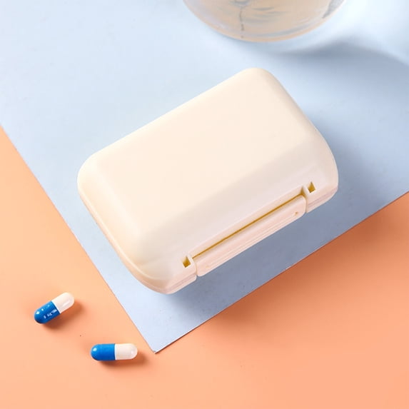 RYDCOT 1Pcs Small Pill Box with 7 Compartment, Moisture Proof Case, Travel Organizer for Pocket Purse, Daily Portable Medicine Vitamin Container, Fish Oil and Supplement Storage