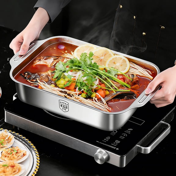 RYDCOT 1Pcs Stainless Steel Nonstick Roasting Pan, Rectangular Roaster Pan for Turkey & Chicken, Oven Safe Up to 900°F, Compatible with All Cooktops