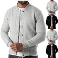 thumbnail image 1 of RYDCOT Baseball Jacket Men Lightweight Single-Breasted Athletic Varsity Jacket Big and Tall Bomber Jacket with Pockets for Spring Fall Gray, 1 of 6
