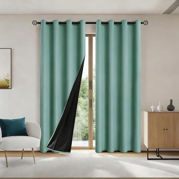 RYDCOT Blackout Window Curtains - Back Tab Window Treatments Curtain Panels/Draperies Room Darkening Noise Reducing Home Fashion (78.74x39.37in, 4Pcs)