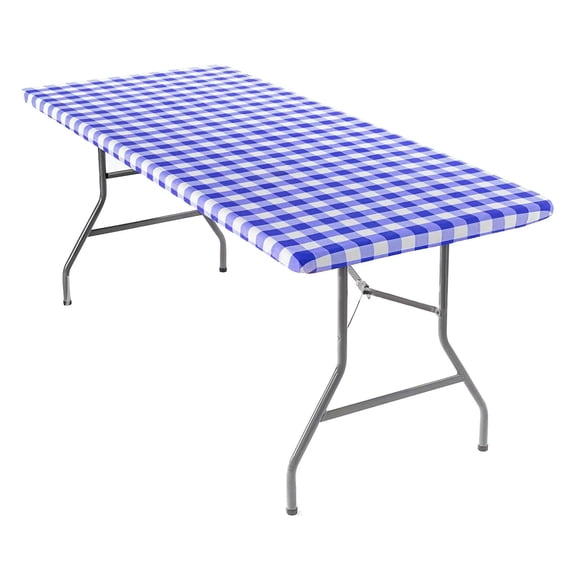 RYDCOT Buffalo Rectangle Picnic Tablecloth, Elastic Fitted Table Cloth with Backing, Waterproof Plaid Table Covers for Dining, Camping, Outdoor (30" x 72")