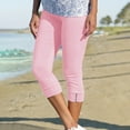 thumbnail image 1 of RYDCOT Capri Pants for Women Casual Summer Workout Sweatpants High Waisted Comfy Lightwieght Yoga Capris Beach Pants for Women 2024 Vacation Flash Deal Pink, 1 of 7