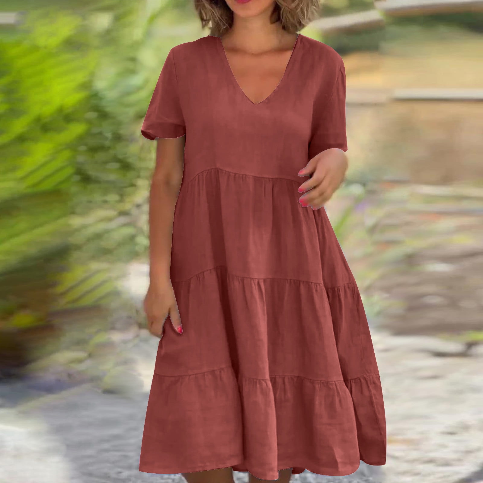 chinese dress ladies Dolman Dress - Linen Dress main image 1