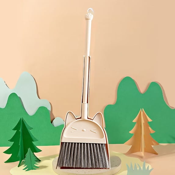 RYDCOT Children's Brooms and Dustpan Set, Cleaning Supplies Brooms and Dustpan Set for Home Stainless Steel Handle Brooms with Dustpan Combo Set for Home office