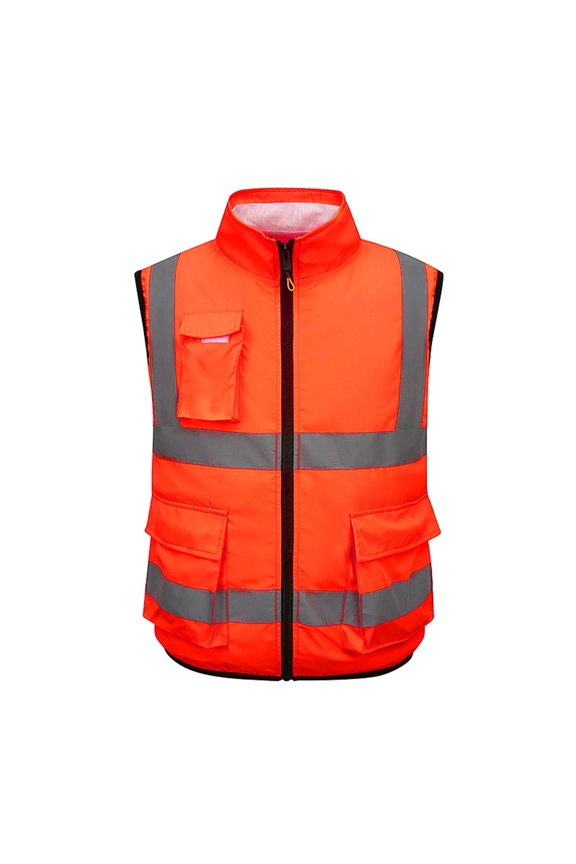 Cooling Reflective Safety Vest with 2 USB Fans 3 Speeds Air Conditioned Jacket Breathable Fan Jacket Sun Protection USB Charging Labor Protection Vest Red