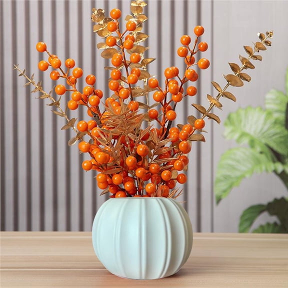 RYDCOT Creative Pumpkin Shape Plastic Vase for Flower, Dry Flower Hydroponic Planter Decorative Vase for Halloween Home Room office Party Wedding (1 Pcs)