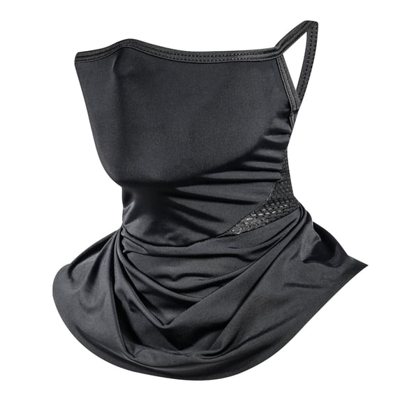 RYDCOT Cycling Mask with Ear Loops Neck Gaiter Balaclava Cover for Outdoors Breathable Sunproof Ice Silk Head Cover for Men and Women Black
