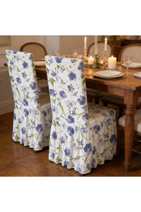 Dining Room Chair Covers, Stretch Printed Chair Slipcovers Super Fit Microfiber Removable Washable Kitchen Chair Protector Cover for Dining Room, Hotel, Ceremony (1 Pcs)