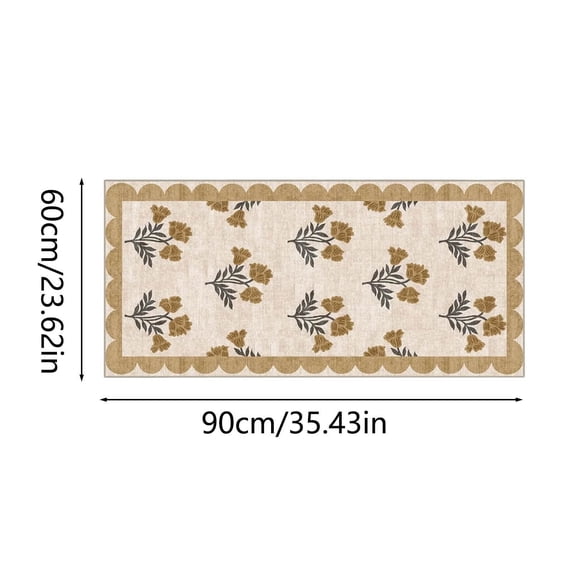 RYDCOT Door Floral Pattern Mat, Outside Inside Home Doormat, Durable Floor Mat Non Slip Mat Ultra Absorb Mud Easy Clean Front Doormat for Garage, Entryway, Patio (51x23.6 in)