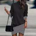 thumbnail image 1 of RYDCOT Elegant Dresses for Women 2023 Women Casual Long Sleeve Printed Turtleneck Crossed Hem Dresses Fall Winter Dresses on Clearance, 1 of 6