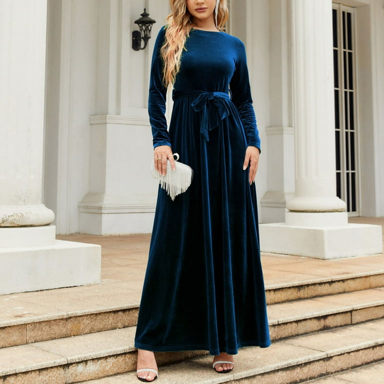 Long Sleeved Solid Color Evening Dress Long Sleeved Solid Color Evening Dress
