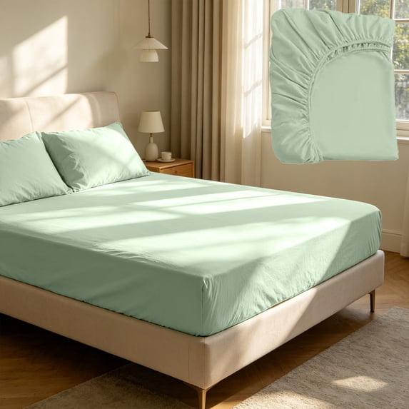 RYDCOT Extra Deep Queen Sheet Set of 3, Breathable & Cooling Bed Sheets with 2 Pcs Pillowcase, Ultra Soft, Wrinkle & Fade Free with Extra Deep Pockets, Hotel Luxury Bedding