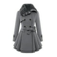 thumbnail image 1 of RYDCOT Fall Jackets for Women Women Windbreaker Outwear Button Closure Asymmetrical Hem Cloak Coat Sale, 1 of 7