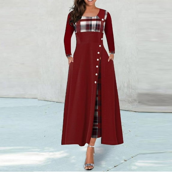 RYDCOT Fall Winter Dress for Women Casual Long Sleeve T Shirt Dresses Flowy Tiered Ruffled Casual Party Fall Black Midi Dress with Pockets Clearance