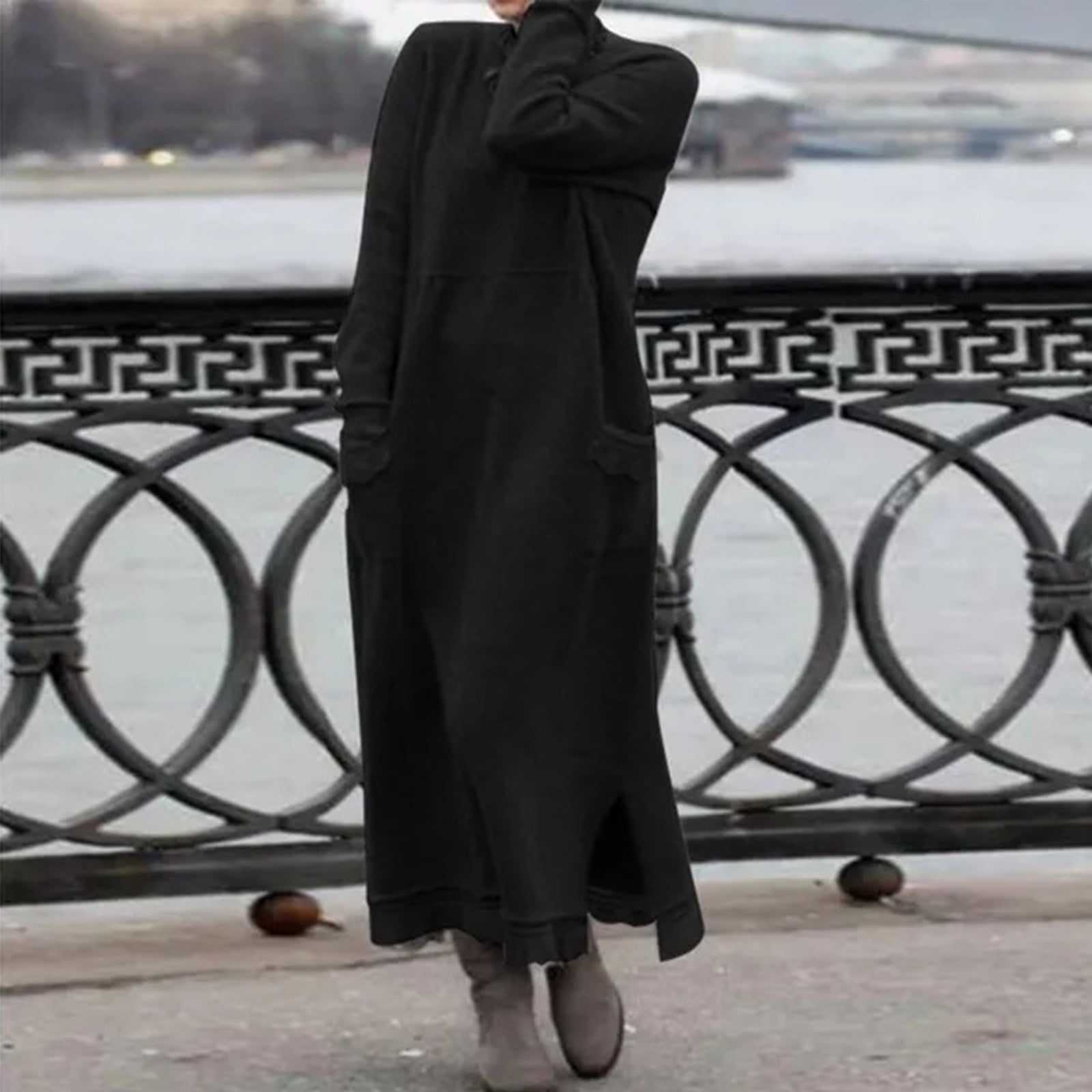 long sweatshirt dress for sale Marcella | Allen Sweatshirt Dress in Olive | Women's Size Small | Midweight French Terry
