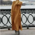 thumbnail image 1 of RYDCOT Fall Winter Dresses for Women 2023 Long Sleeve Sweatshirt Dress with Pockets Fashion Round Neck Winter Warm Maxi Dress on Clearance Orange, 1 of 6