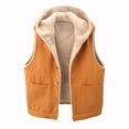 thumbnail image 1 of RYDCOT Fall Winter Jacket Denim Vest with Hood Women Sherpa Fleece Lined Vest Button Down Sleeveless Warm Jean Jacket Casual Comfy Outerwear, 1 of 6