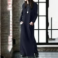 thumbnail image 1 of RYDCOT Fall Winter Maxi Dress for Women 2023 Casual Long Sleeve Sweatshirt Dress with Pockets Round Neck Warm Long Dress Sale Dark Blue, 1 of 6
