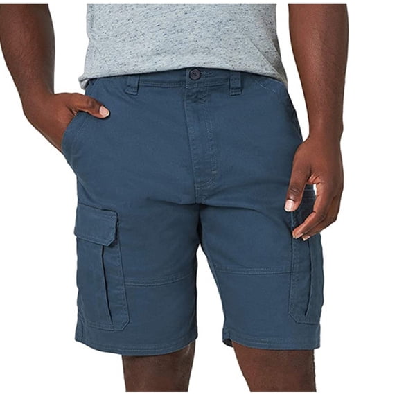 RYDCOT Fashion Men's Pocket Zipper Resilience Leisure Time Tooling Short Pants Blue M