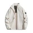 thumbnail image 1 of RYDCOT Fleece Jacket Men Full Zip Polar Lightweight Windproof Casual Soft Warm Outwear Outdoor Coat with Muti Pockets for Winter Fall White, 1 of 8