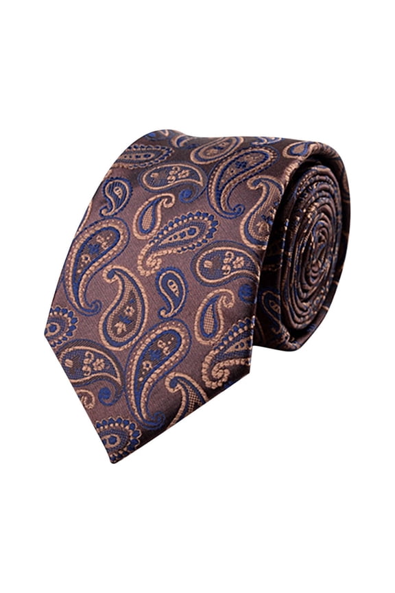 Floral Paisley Ties for Men Satin Silk Necktie Woven Classic Business Mens Tie for Wedding Party