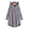 thumbnail image 1 of RYDCOT Fuzzy Fleece Jackets for Women 2023 with Hood Winter Coats for Women Fashion Plus Size Sharpa Jacke Button Down Fleece Jacket Outwear Sale, 1 of 4