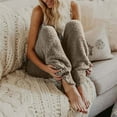 thumbnail image 1 of RYDCOT Fuzzy Pajama Pants for Women Plush Fleece Sleepwear Loungewear Trouser High Waisted Fleece Sweatpants Fluffy Sleepwear Fall Winter Pants or, 1 of 7