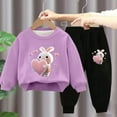 thumbnail image 1 of RYDCOT Girls' 2 Piece Outfits Graphic Cute Sweatshirt and Sweatpants Sweatsuits Set Little Girls Clothing Sets Long Sleeve Fall Winter Outfits Sales, 1 of 3