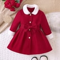 thumbnail image 1 of RYDCOT Girls Elegant Winter Coat Christmas Fashion Faux Fur Collar Red Overcoat Outfit Kids Button Down Holiday Party Coat Overcoat Dress Coat Sale, 1 of 6