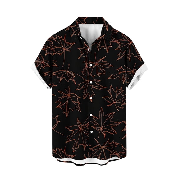RYDCOT Hawaiian Bowling Shirts for Men Short Sleeve Printed Regular Fit Summer Beach Casual Button Down Aloha Shirts Orange