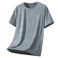 thumbnail image 1 of RYDCOT Ice Silk Shirts for Men Short Sleeve Casual T-Shirt Men's Basic Tee Summer Quick Drying T-Shirt Gray, 1 of 3