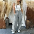thumbnail image 1 of RYDCOT Jumpsuits for Women Casual Summer Rompers 2024 Sleeveless Loose Baggy Overalls Jumpers with Pocket Wide Leg Long Pant OverallsDeals of the Day Clearance, 1 of 7