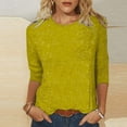 thumbnail image 1 of RYDCOT Ladies Tops and Blouses Women's Round Neck Three Quarter Sleeve Christmas Printed Top or, 1 of 4