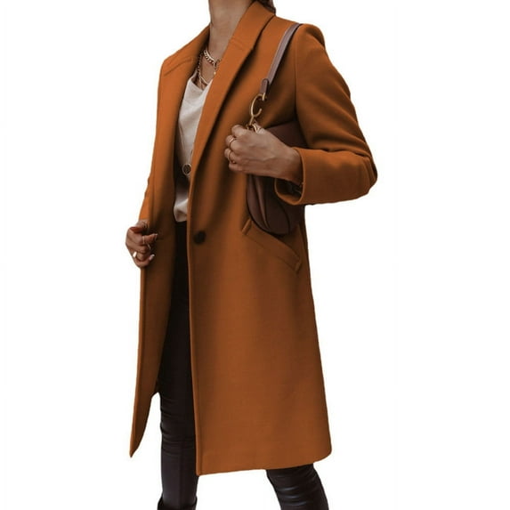 RYDCOT Lightweight Coat for Travel Women Long Coat Dressy Business Casual Jackets for Women Petite Oversized Trench Coats for Women Brown