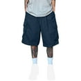 thumbnail image 1 of RYDCOT Long Cargo Shorts for Men Cotton Casual Wild Outdoor Work Relaxed Fit Below Knee Capri Shorts with Multi-Pockets Navy, 1 of 6