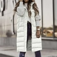 thumbnail image 1 of RYDCOT Long Puffer Vest Women Sleeveless Hooded Jacket Overcoat Solid Color Winter Parka Coat Winter Clothes for Women 2023 Trendy Sale, 1 of 7