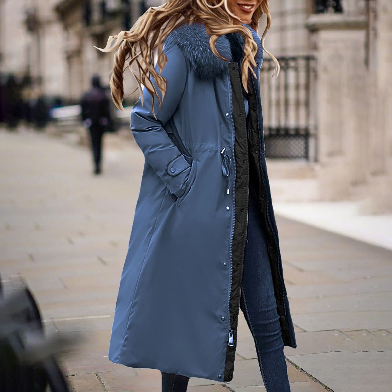 Knee long coat hot sale