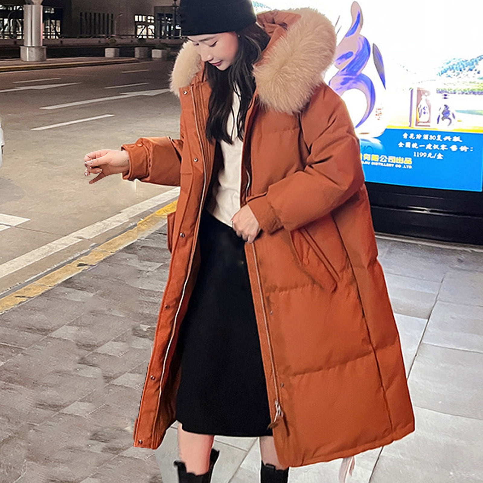 RYDCOT Long Winter Coats for Women with Hood Long Down Jacket Thickened