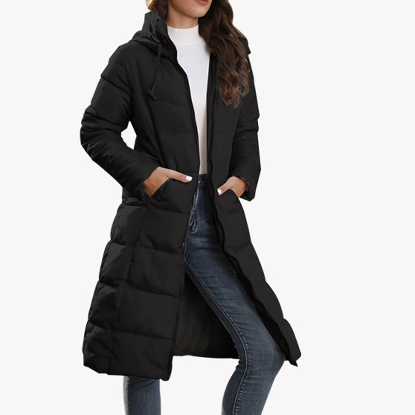 RYDCOT Long Winter Coats for Women with Hood Long Down Jacket Thickened ...