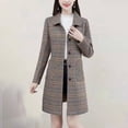 thumbnail image 1 of RYDCOT Long Winter Pea Coats for Women Elegant Long Sleeve Single Breasted Woolen Trench Coat Notch Lapel Ladies Coats Overcoat with Pockets Clearance, 1 of 4