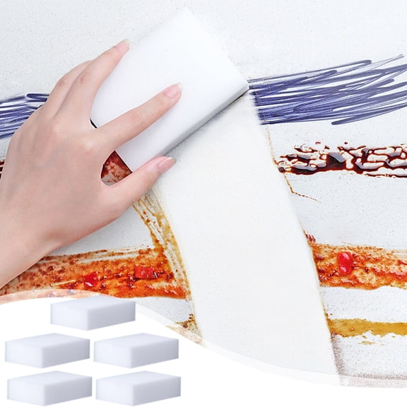 RYDCOT Magic Eraser Sponge, Multi-Purpose Long Lasting Sponge, Water-Activated Cleaning Sponge Eraser for Kitchen, Bathroom, Wall, Shoes & Car, Extra Durable, Non-Scratch (5 Pcs)
