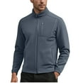 thumbnail image 1 of RYDCOT Men Casual Cardigan Stand up Collar Zipper Solid Color Long Sleeve Polar Fleece Workwear Jackets Navy, 1 of 4